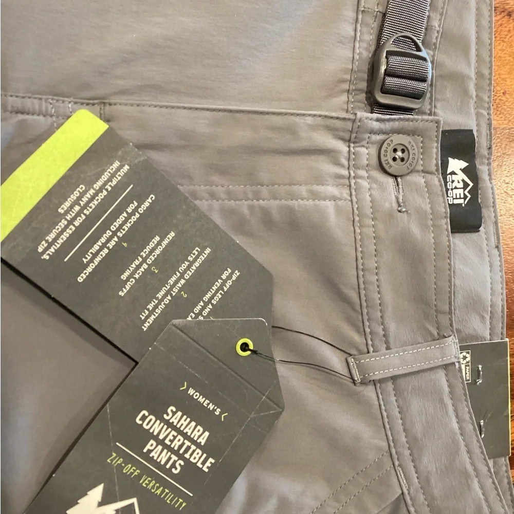 REI Sahara Convertible Pants in medium gray. - Picture 2 of 8